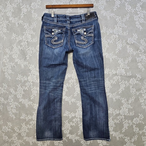 Silver Jeans Suki Flap Pocket Jeans Women's 31x29* Bootcut Embroidered Bling - Picture 2 of 11